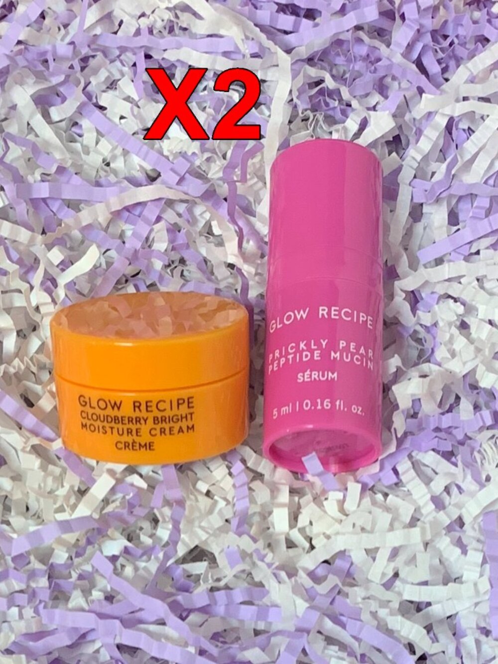 2X Glow Recipe Cloudberry Bright Moisture Cream & Prickly Pear Mucin Serum